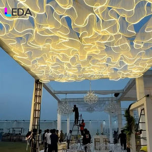 Decoración de Techo LEDA para Eventos, Luz RGB, Todos los Colores Disponibles, Cortina de Techo con Forma de Ola, Decoración para Escenarios de Boda - Product Image 5