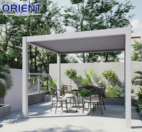 Cubierta de Terraza Contemporánea de Aluminio con Sistema de Techo Transparente para Patios y Espacios Exteriores