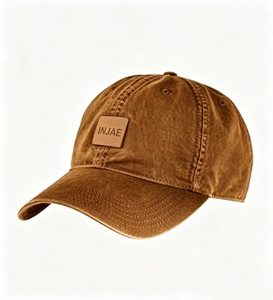 Gorra de Béisbol de Algodón Lavado con Parche de Cuero y Logotipo Personalizado, Estilo Vintage, MOQ Bajo para Golf y Actividades al Aire Libre - Product Image 1