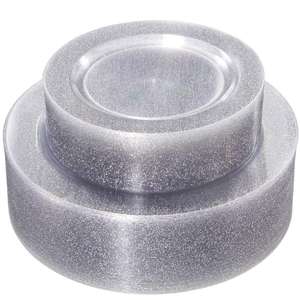 Premium 150PCS Jetable Robuste Durable PS En Plastique Argent Paillettes Vaisselle Ensemble 10oz Tasses Fêtes Mariages Échantillon Gratuit - Product Image 2