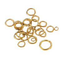 Bague ouverte tendance minimaliste en acier inoxydable 18 carats à faire soi-même, connecteur de petit cercle pour bijoux