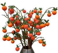 Kunstmatige persimmon fruittakjes bessen schuim plastic 70/75cm aanpasbaar voor Halloween Kerstmis Pasen DIY huis tafel vaas