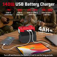 Cargador rápido USB-C para batería Craftsman de 20 V, fuente de alimentación portátil, adaptador USB-A