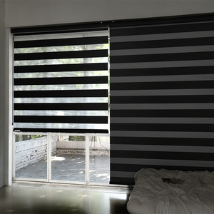 Stores zébrés modernes pour fenêtres, stores enrouleurs motorisés automatiques, revêtements de fenêtres occultants sur mesure, filtration de la lumière jour et nuit - Product Image 2