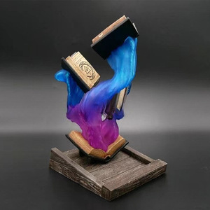 Torre de Dados Mágica Pintada a Mano, Adorno de Resina con Colores Vibrantes, Morado Claro, Azul Claro, Accesorios para Juegos - Product Image 1