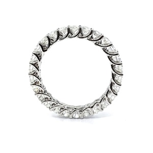 Drop Ship Fine Jewelry Luxurious 18k White Gold High Quality Full Round Diamond Jewellery Thin Half Way Band Ring for Lady - Product Image 3
