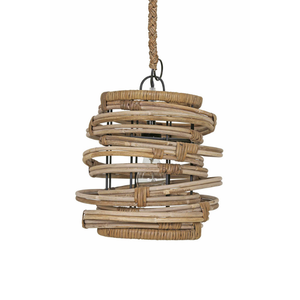 โคมไฟรุ่น 008 ผสมผสานหวายธรรมชาติและโครงโลหะแข็งแรง สร้างสรรค์ผลงานศิลปะอันงดงามที่ช่วยเพิ่มความโดดเด่นให้กับโรงแรมและร้านกาแฟ - Product Image 4