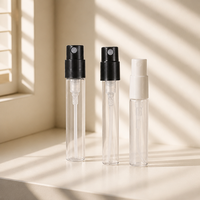 Flacon de parfum compact en verre de poche 2ml 3ml 5ml, flacon d'échantillon de parfum transparent pour emballage cosmétique