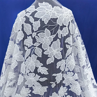 Applique florale laser blanche avec broderie de perles et de sequins pour robe de mariée en tissu dentelle