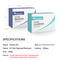 VENALISA Serviettes Non-Tissées Anti-Peluche pour Dégraissant Gel, Dissolvant Vernis à Ongles et Nettoyant Manucure