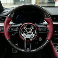 Volante de Coche de Fibra de Carbono Forjado Personalizado de Alta Calidad en Cuero Genuino para Porsche 911 992 992.1 2019-2024