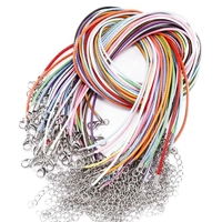 Cordon en cuir tressé réglable de 45 cm, 1,5 mm/2 mm, noir, marron, pour la fabrication de bijoux DIY, collier, bracelet, chaîne, fermoir, accessoire