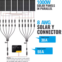 Conector Solar Fotovoltaico en Y de 1 a 2/3/4 Vías, 1500V CC, 50A, Adaptador de Cable para Panel Solar