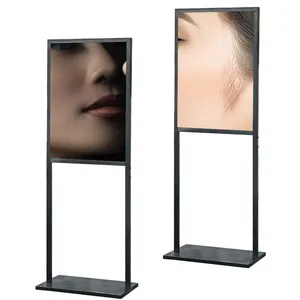 Wholesale luxurious outdoor exhibition stand design road safety sign holder H frame iron material vertical poster display stands