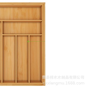 Wooden <b>Drawer</b> Organizer Expandable Rectangular Natural Wood Color <b>Storage</b> For Kitchen Tableware - Product Image 2