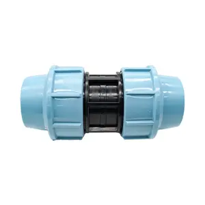 China Price Corrosion Resistance PP Compression Fitting Plastic Coupling for HDPE pipe 25mm