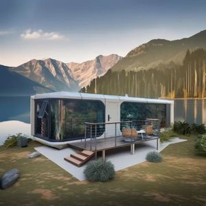 Casa Prefabricada Móvil Tipo Cápsula Espacial, Panel Sándwich, Diseño Moderno, Instalación Rápida, Casa Pequeña Móvil para Oficina, Uso en Exteriores - Product Image 5