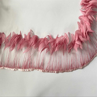 Rose couture ruban frange poulet coq plume garniture pour bricolage artisanat vêtements robe Costume accessoire carnaval fête décor à la maison