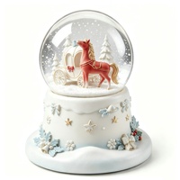 Boule à neige personnalisée en résine, collection de Noël, série Père Noël, licorne, carrousel, décoration de table, souvenir pour collection