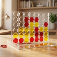 Vente en gros de jeu de puzzle durable en acrylique pour quatre échiquier de Noël personnalisé en forme de rectangle