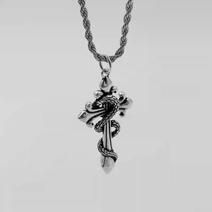 히세라 뉴 스타일 스피릿 스네이크 카이트 푸쿠 펜던트 목걸이 트렌디 힙합 다용도 로프 체인 티타늄 스틸 유니섹스 - Product Image 2