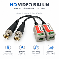 Balun vidéo passif HD UTP BNC vers RJ45 pour caméra CCTV, DVR, moniteur, portée 300m à 600m sur câble réseau Cat5e Cat6, sécurité