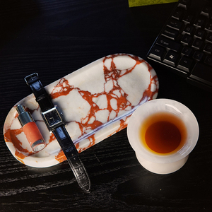 ถาดเก็บเครื่องประดับหินอ่อนสุดหรูสีแดงถาดใส่น้ำหอมสำหรับห้องน้ำถาดหินสำหรับตกแต่งบ้าน - Product Image 3