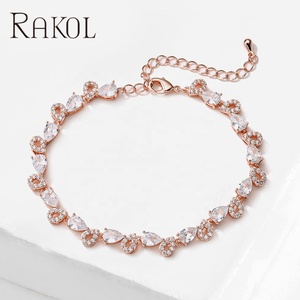 RAK0L BP5031 2022 Charm Gold-Plated Chain Cuff with 14k Cubic Zirconia Tennis <b>Bracelet</b> - Product Image 2