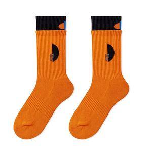 Wholesale Custom Logo Terry Sport <b>Socks</b> OEM Cushion Crew Length Fashion Design Street Hiphop Trendy Double Cuff Body Logo - Product Image 5