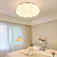 Lampu Plafon LED Modern Bentuk Awan Labu Krem untuk Kamar Tidur dan Kamar Anak-Anak - Pencahayaan Spektrum Penuh Hangat Ramah Mata