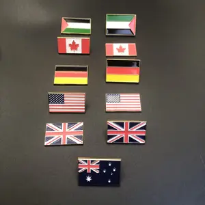 Spilla con doppia bandiera del paese tutta la spilla dello smalto dell'amicizia del paese con magnete a farfalla Custom Clutch in metallo - Product Image 6