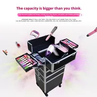 Nouvelle valise de beauté professionnelle multicouche, grande capacité, boîte à maquillage, chariot à roulettes décontracté, valise de voyage à roulettes