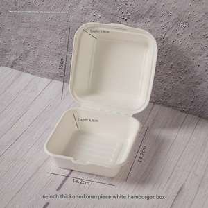 Caja desechable de bagazo sin BPA con tapa para llevar, ideal para sushi, repostería, postres, panadería, tiramisú, pasteles, queso y otros alimentos. - Product Image 4