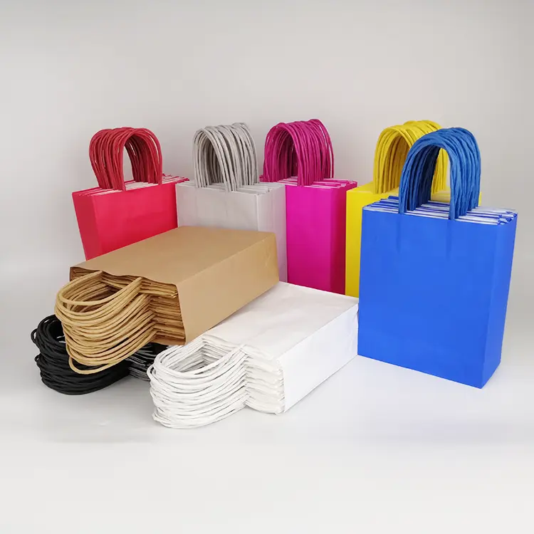 Take-out Handmade Breathable Custom Print Kraft Paper Bag Designs For Food