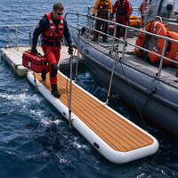 Passerelle gonflable renforcée pour la sécurité, plateforme flottante avec poteaux de support et cordes
