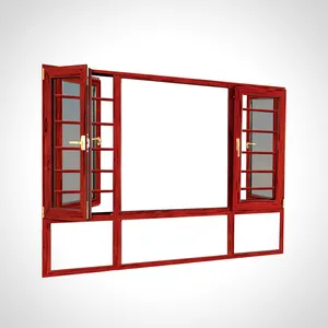 Security window design aluminium windows with mosquito net and grille