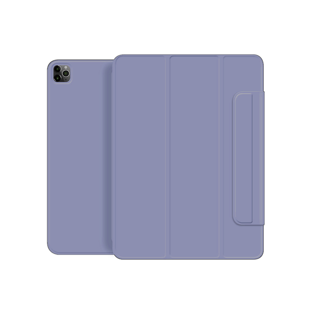 Three Fold Light Weight and Slim Magnetic Case for iPad Pro Air Frameless Attachment Protective Cover with Pencil Clasp