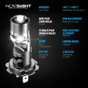 Novsight 60 Wát Mini <span class=keywords><strong>Led</strong></span> Đèn Pha H11 & H7 bóng đèn hiệu suất cao H7 <span class=keywords><strong>LED</strong></span> Đèn sương mù cho xe ô tô hiệu suất cao H7 <span class=keywords><strong>Led</strong></span> Đèn Pha - Product Image 6