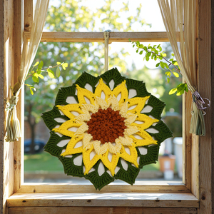 Éventail Art Déco au Crochet Fait Main Écologique – Techniques Traditionnelles du Patrimoine Immateriel – Tissu 100% Coton et Fibre de Bambou pour la Maison - Product Image 6