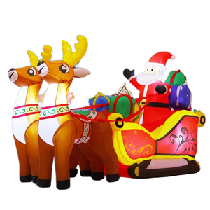 Großhandel GOOSH 6.8FT Weihnachten Schlauchboote Outdoor Santa Claus Dekorationen Schlitten 2 Rentier LED-Leuchten - Product Image 2