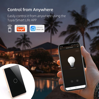 US Tuya Zigbee lampu Panel kaca Wifi, saklar sentuh nirkabel kendali jarak jauh 1/2/3/4gang sakelar cerdas dinding