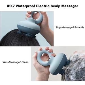 Masseur de tête portable électrique pour le cuir chevelu, avec nœuds de pétrissage, pour la relaxation musculaire et des épaules, idée cadeau anti-stress - Product Image 4