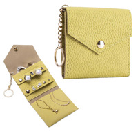 Nouvelle Pochette à Bijoux Pliable en Cuir PU, Mini Organisateur de Voyage Portable pour Chaînes de Perles, Boucles d'Oreilles et Bagues - Vente en Gros
