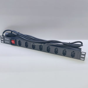 PDU Rackeável 1U 19" 8 Vías BR 250V con Interruptor, Ideal para Armario de Red Profesional - Product Image 3