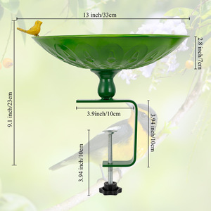 ヴィンテージ錬鉄製ハチドリ用餌箱＆浴槽 ブロンズ色 98x33CM 耐水性＆名入れ可能 - Product Image 6