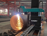 Machine de découpe de tuyaux industriels de grand diamètre, machine de découpe de tubes CNC plasma flamme pour tuyaux ronds, tuyaux carrés, et chanfreinage de tuyaux