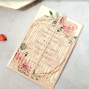 Tarjeta de Invitación Rectangular de Papel Reciclable con Estampado Dorado Brillante y Diseño Europeo Moderno, Impresa en 1 Color con UV - Product Image 4