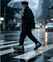 Chaussures de course pour hommes en stock, modèle Blade Cushion, baskets futuristes Mecha, respirantes, en maille Fly Knit, amortissantes, légères, avec empeigne en caoutchouc.