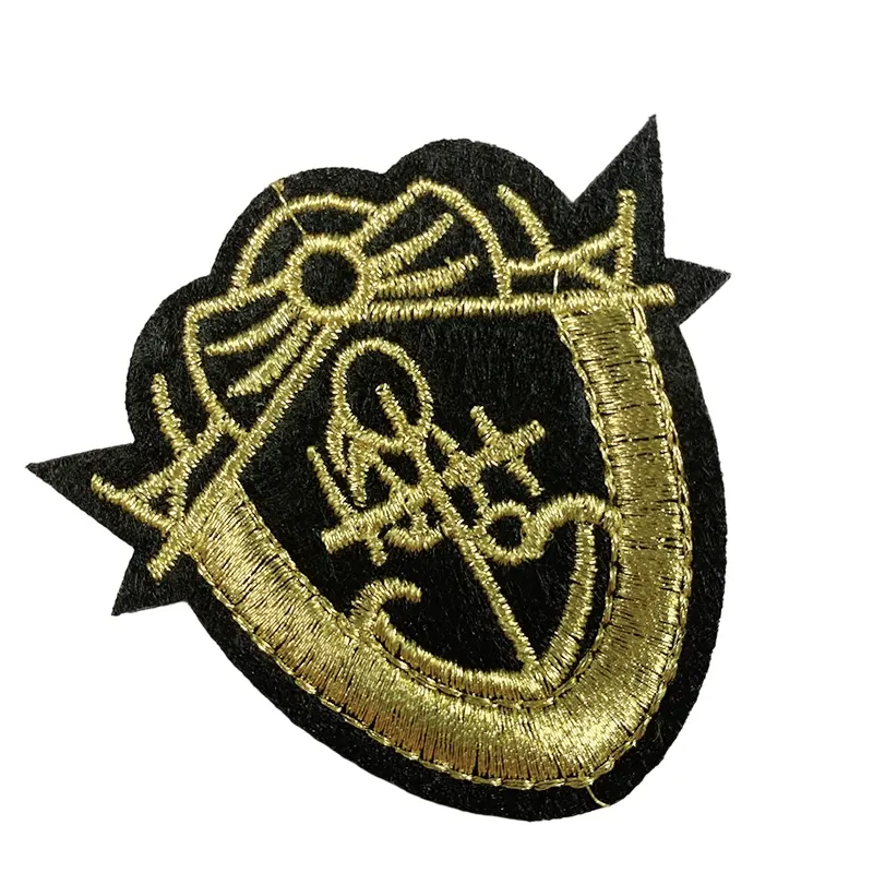 Emblemas de ombro bordados em tecido com apliques de nome personalizado para uniformes ou chapéus com gancho moldado