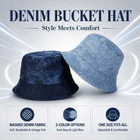 Topi Bucket Nelayan Eropa Amerika 2025, Dapat Dibalik, Bordir 3D, Denim Vintage, Untuk Memancing, Bepergian, Santai